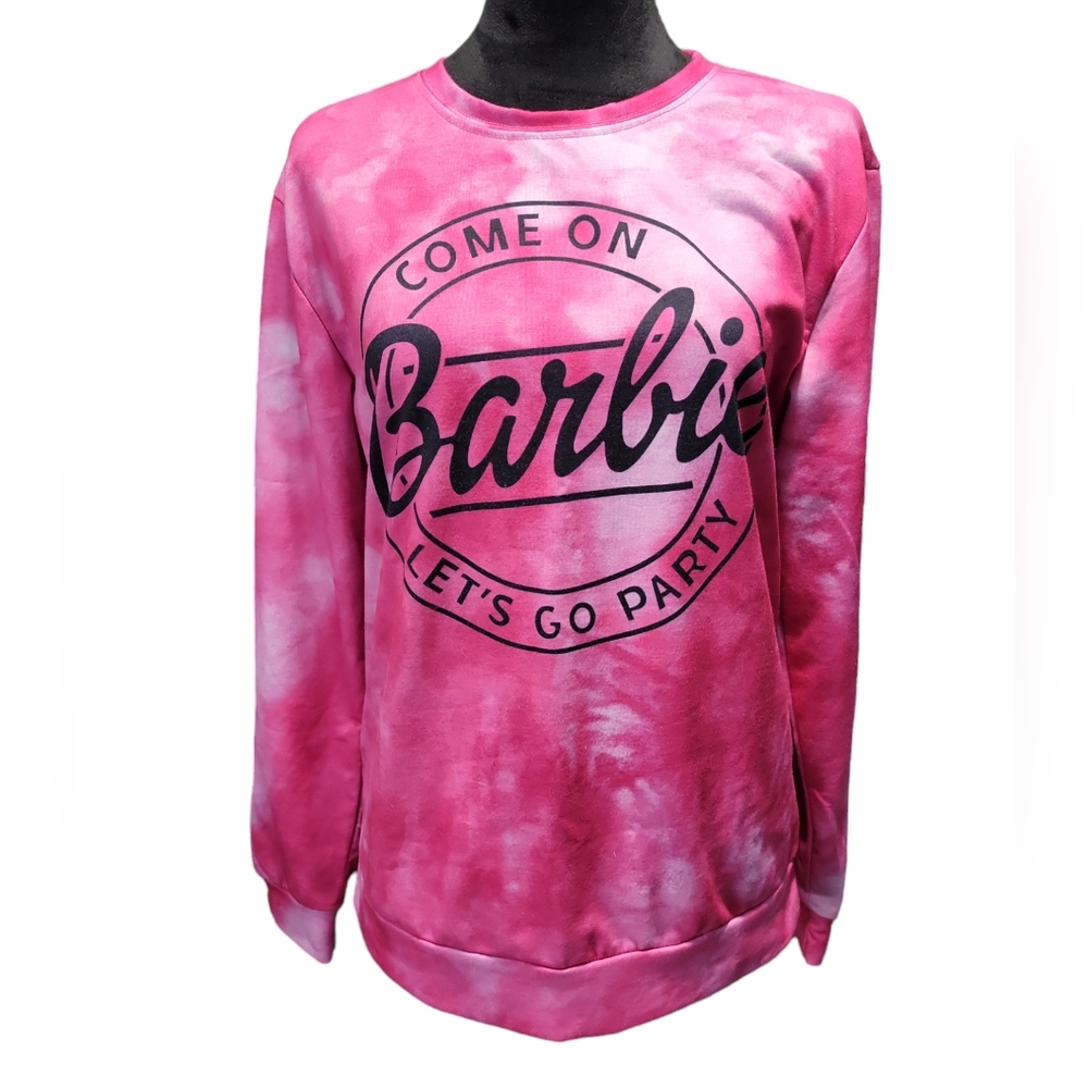 Come On Barbie Let's Go Party Pink Sweatshirt Women's Small